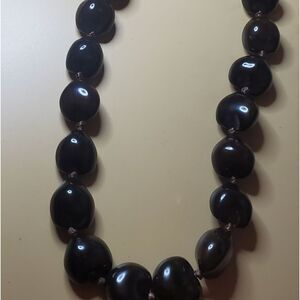 Hand‎ tied kukuii midnight necklace